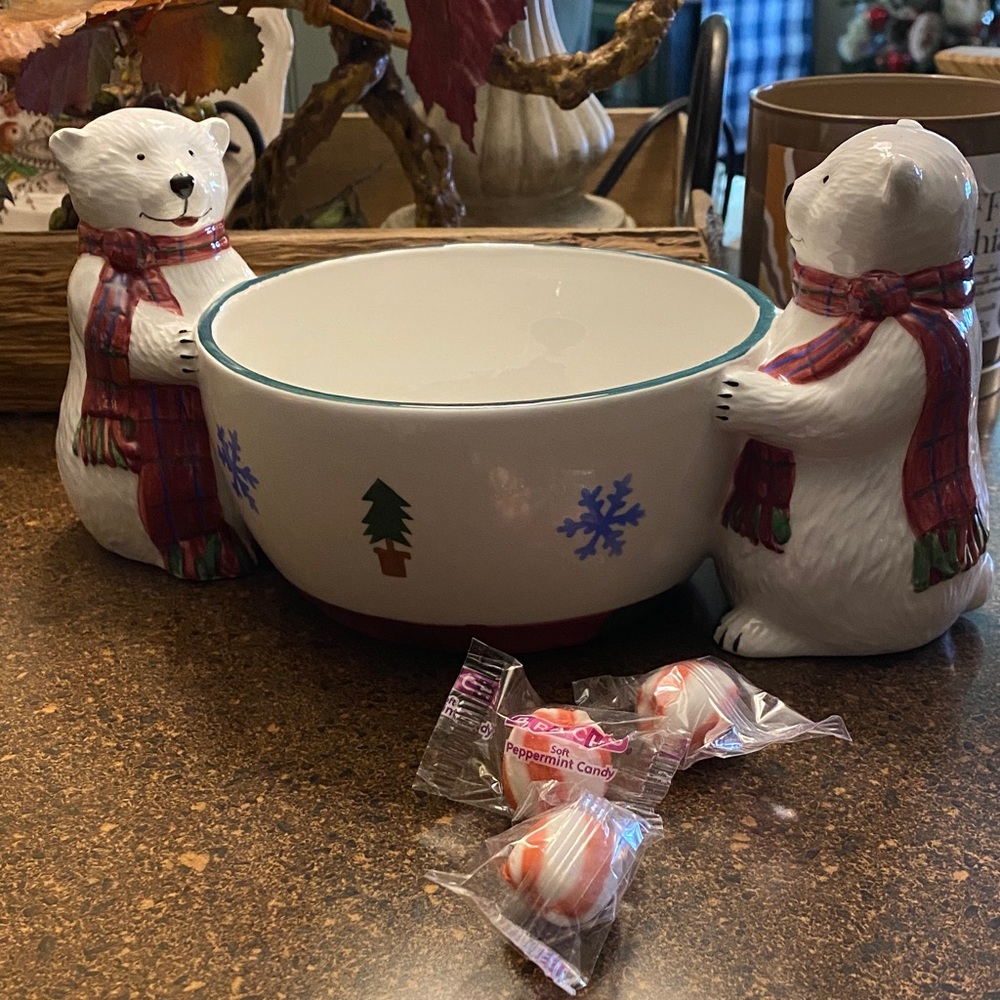 PFALTZGRAFF Snow Bear Holiday Candy Bowl